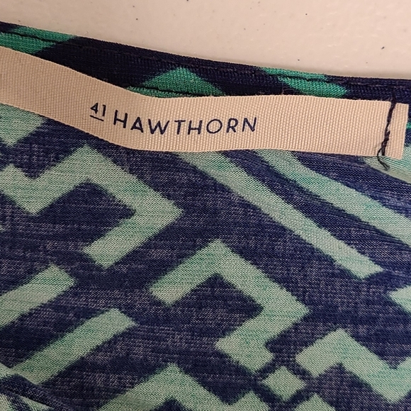 41 Hawthorn Green Surpluce Geo Print Dress size Medium - Picture 6 of 8